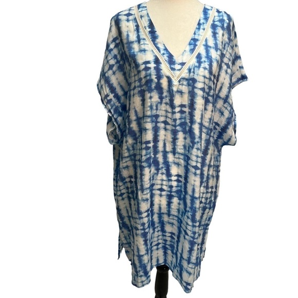 NEW Tahari Blue Tie Dye Beach/Swimsuit Cover Size M - Picture 3 of 12
